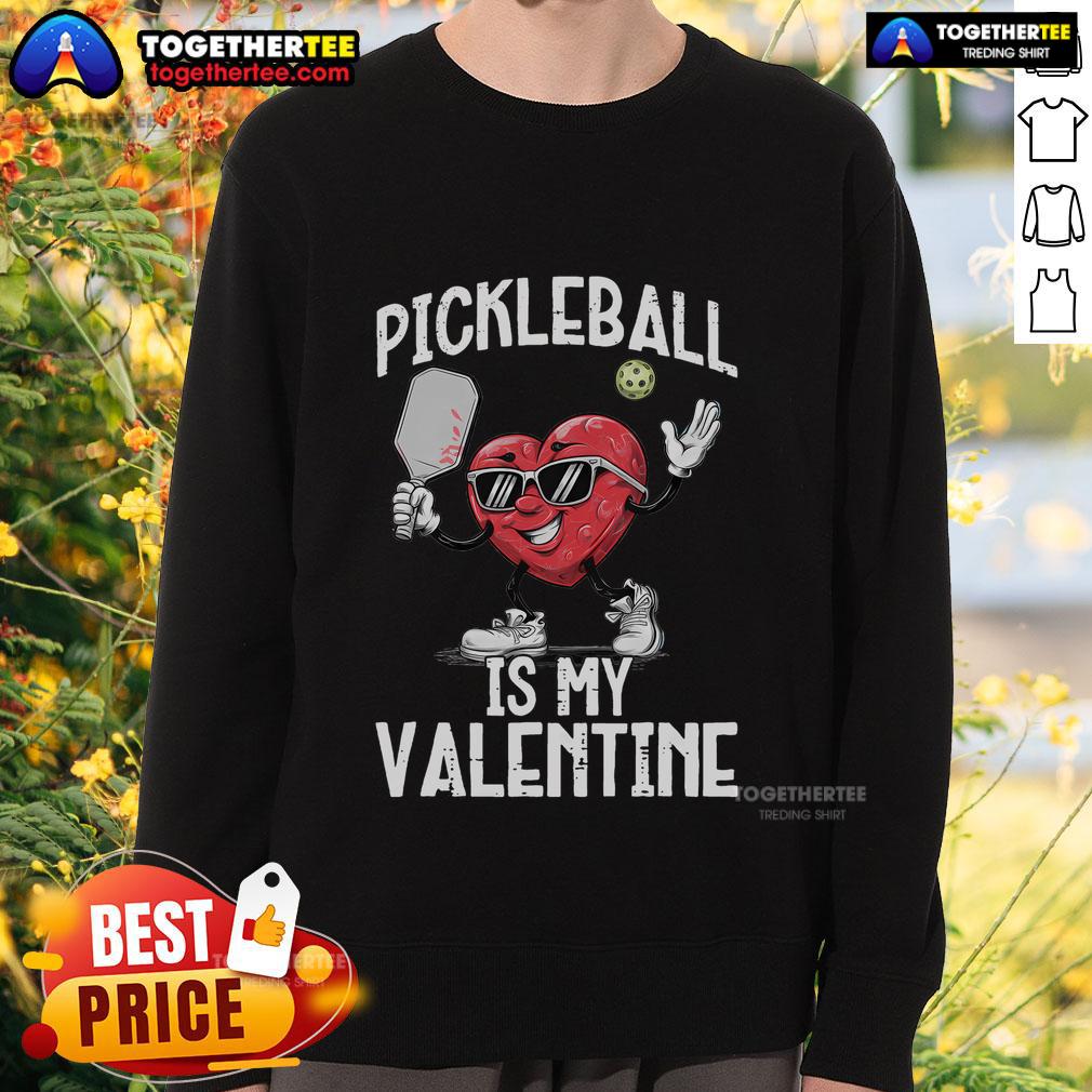 Top Pickleball Is My Valentine Heart Funny Valentine's Day T-Shirt - Image 5