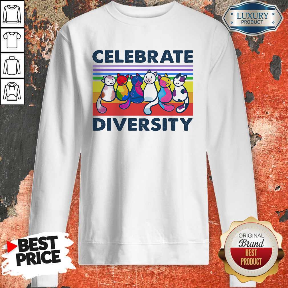 Awesome Cats Celebrate Diversity Vintage Shirt - Image 4