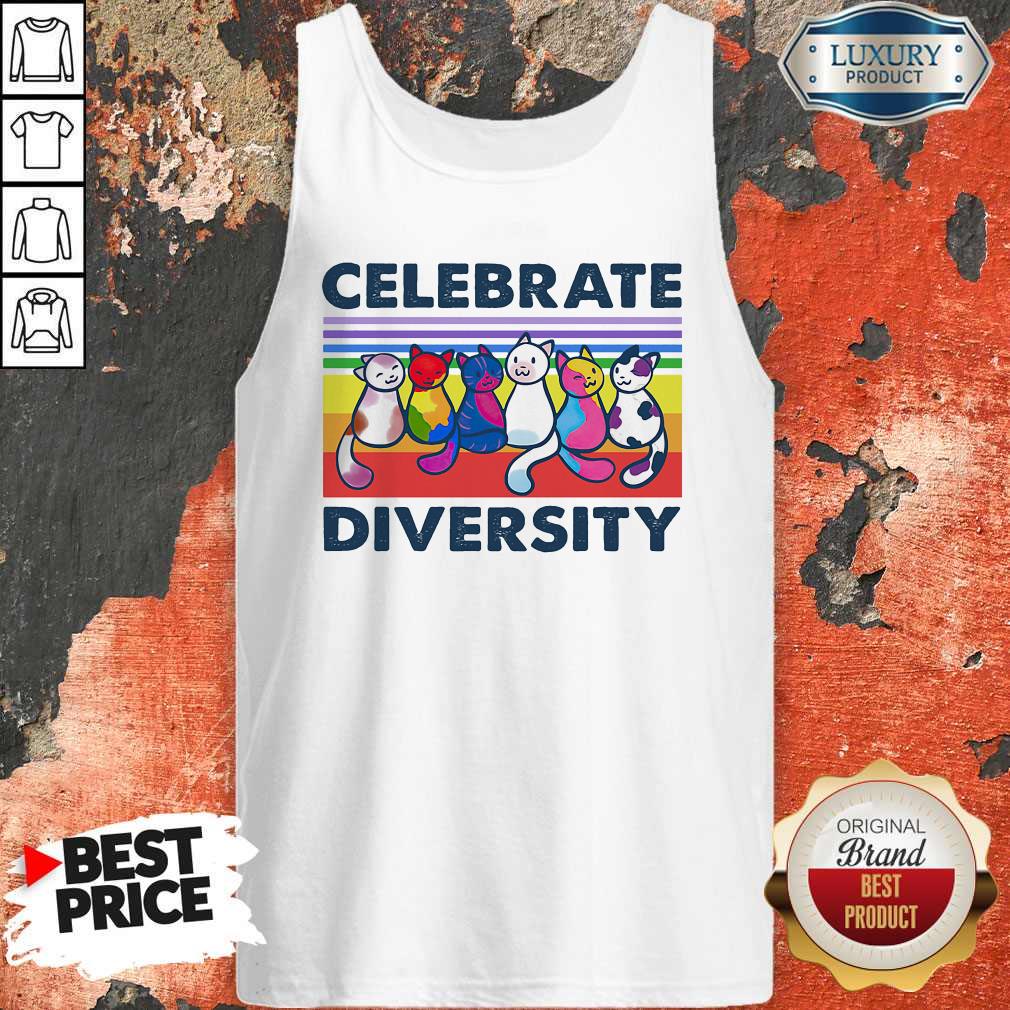 Awesome Cats Celebrate Diversity Vintage Shirt - Image 3
