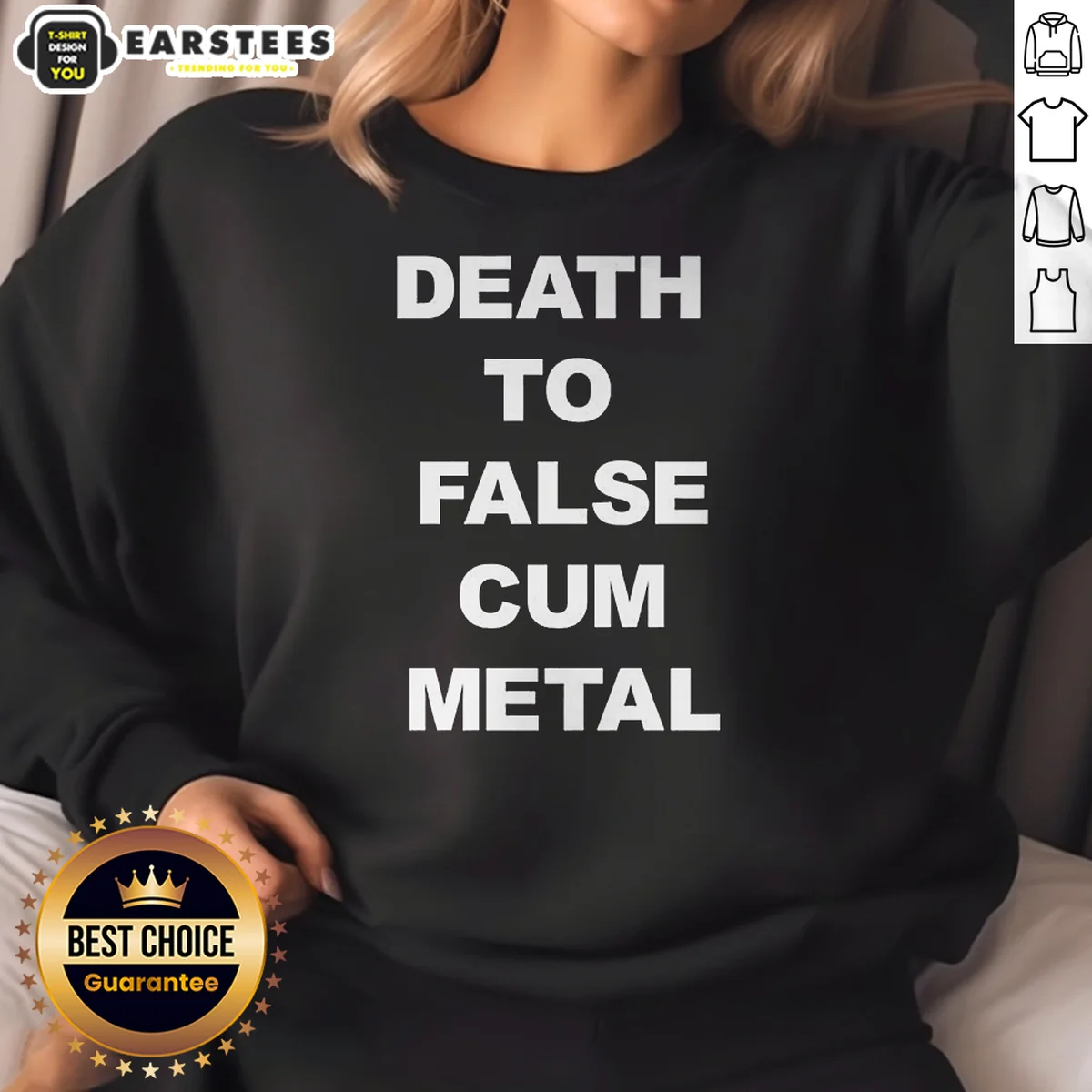 Original Death To False Cum Metal Metalhead Parody Shirt - Image 4