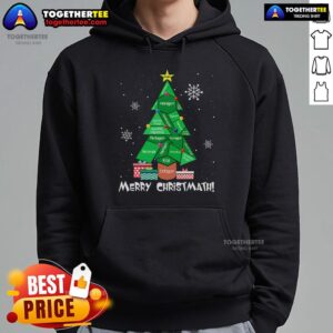 Alternative view of Pretty Math Teacher Polygon Christmas Tree Geometry Merry Christmas T-Shirt