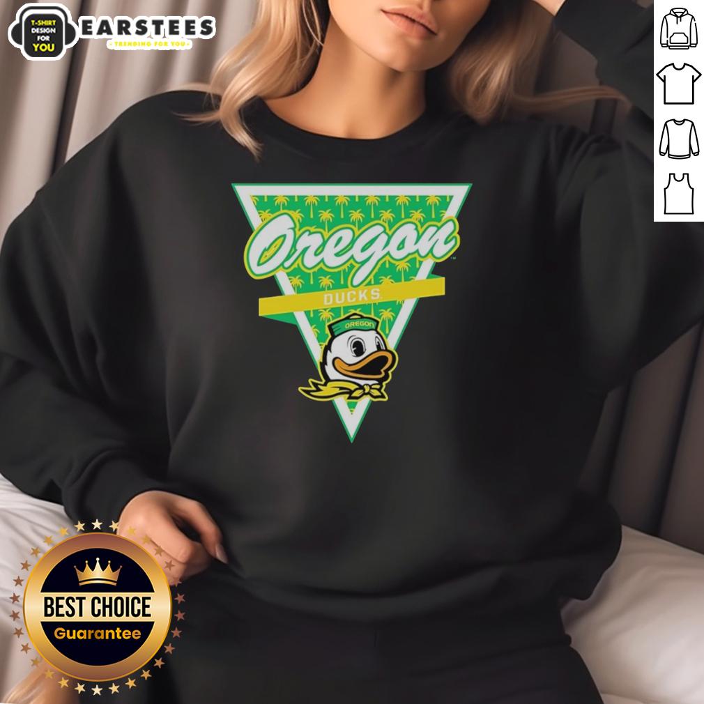 Awesome Oregon Ducks Football Palm Tree Pattern Inside A Triangle Logo T-Shirt - Image 5