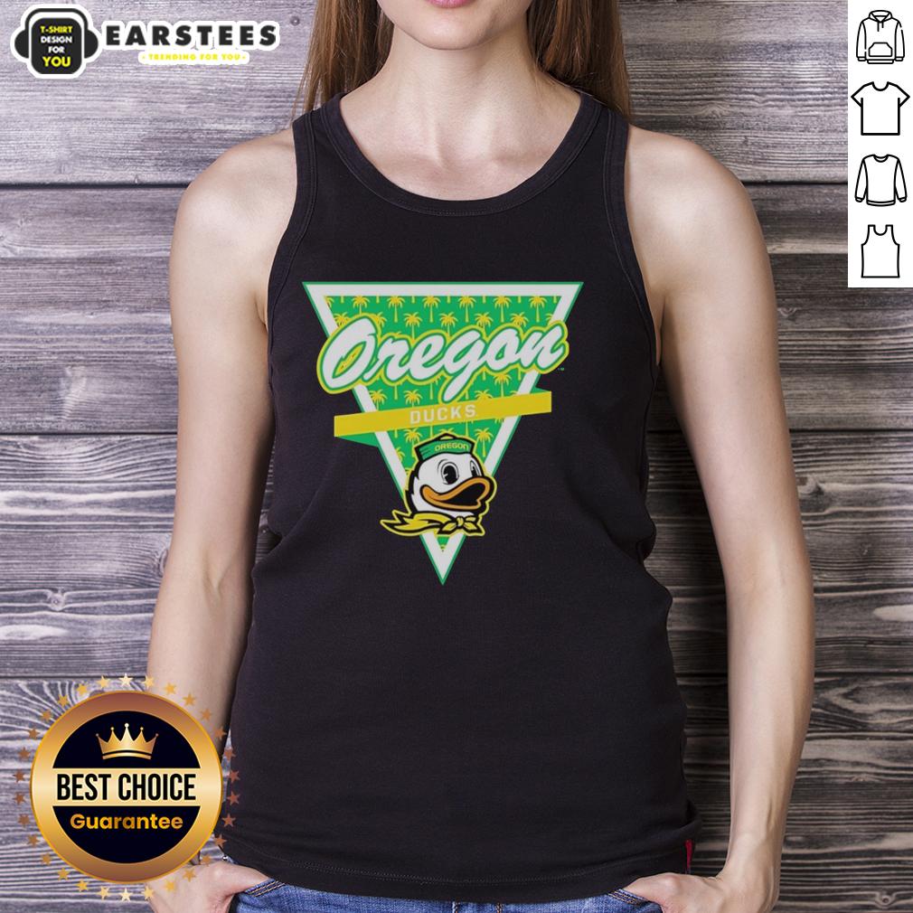 Awesome Oregon Ducks Football Palm Tree Pattern Inside A Triangle Logo T-Shirt - Image 4