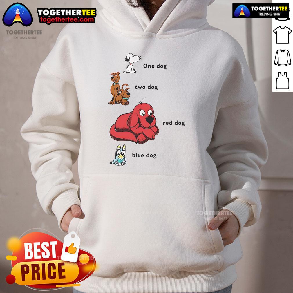 Good Snoopy 1 Dog 2 Dog Red Dog Blue Dog T-Shirt - Image 2