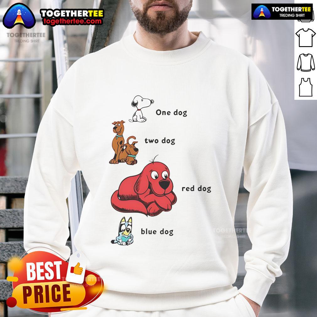 Good Snoopy 1 Dog 2 Dog Red Dog Blue Dog T-Shirt - Image 5