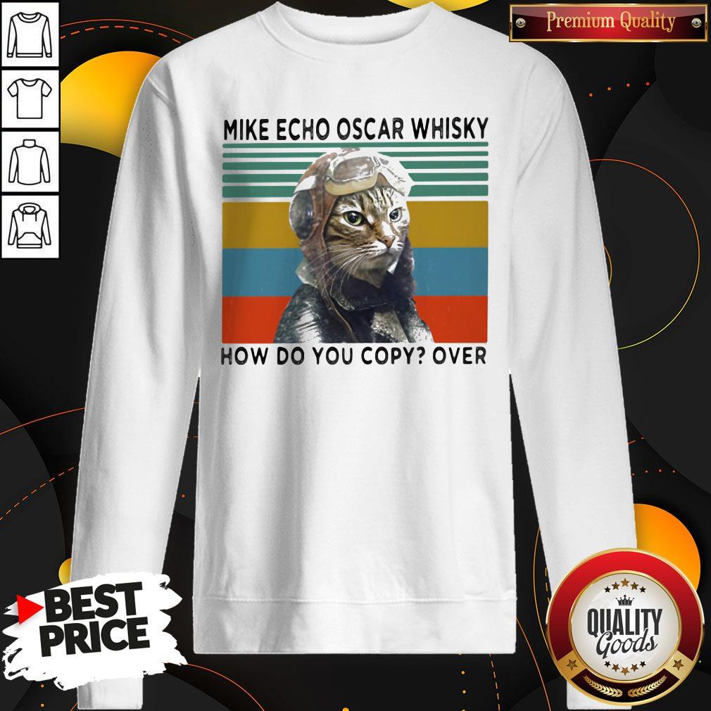 Cat Mike Echo Oscar Whisky How Do You Copy Over Vintage Retro Shirt - Image 4