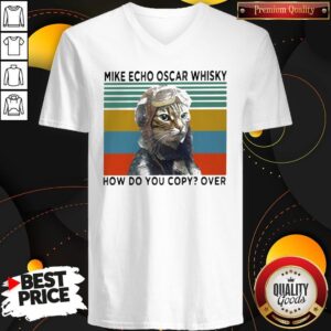 Alternative view of Cat Mike Echo Oscar Whisky How Do You Copy Over Vintage Retro Shirt