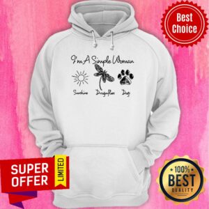 Alternative view of I'M A Simple Woman Sunshine Dragonflies Dogs Shirt