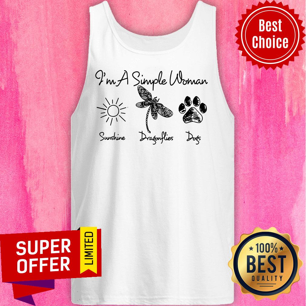 I'M A Simple Woman Sunshine Dragonflies Dogs Shirt - Image 4