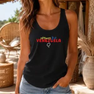 Alternative view of Pretty Oremos Por Venezuela Religious Rosary Shirt