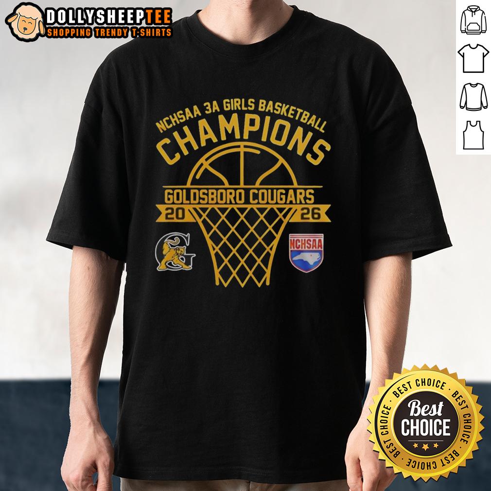 Awesome Goldsboro Cougars NCHSAA 3A Girls Basketball Champions 2026 Curved T-Shirt