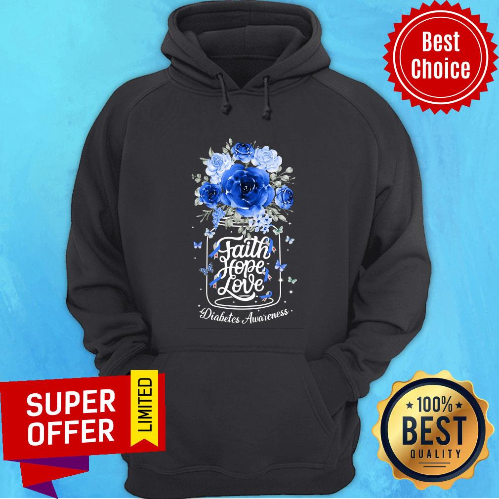 Flower Faith Hope Love Diabetes Awareness Shirt - Image 5
