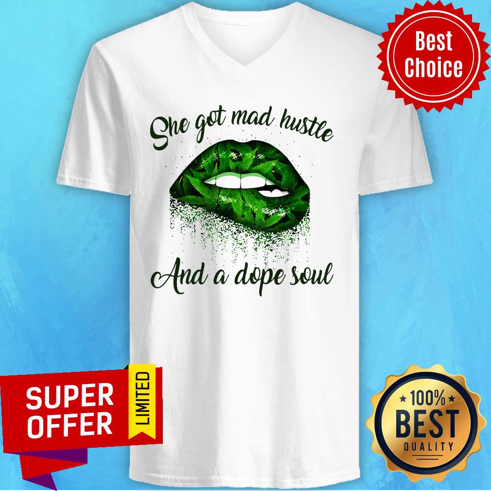 Official She Got Mad Hustle And A Dope Soul Lips Weed Shirt - Image 4