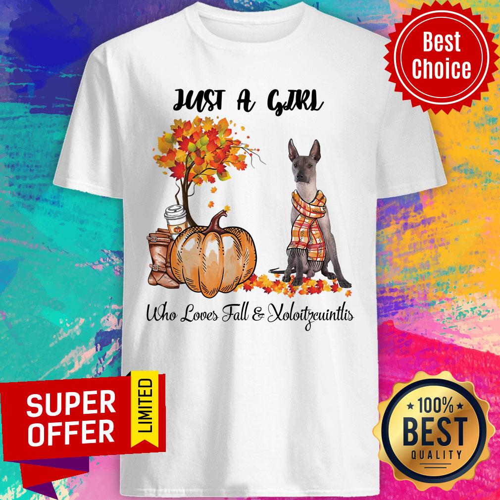 Just A Girl Who Loves Fall And Xoloitzcuintli Halloween Shirt