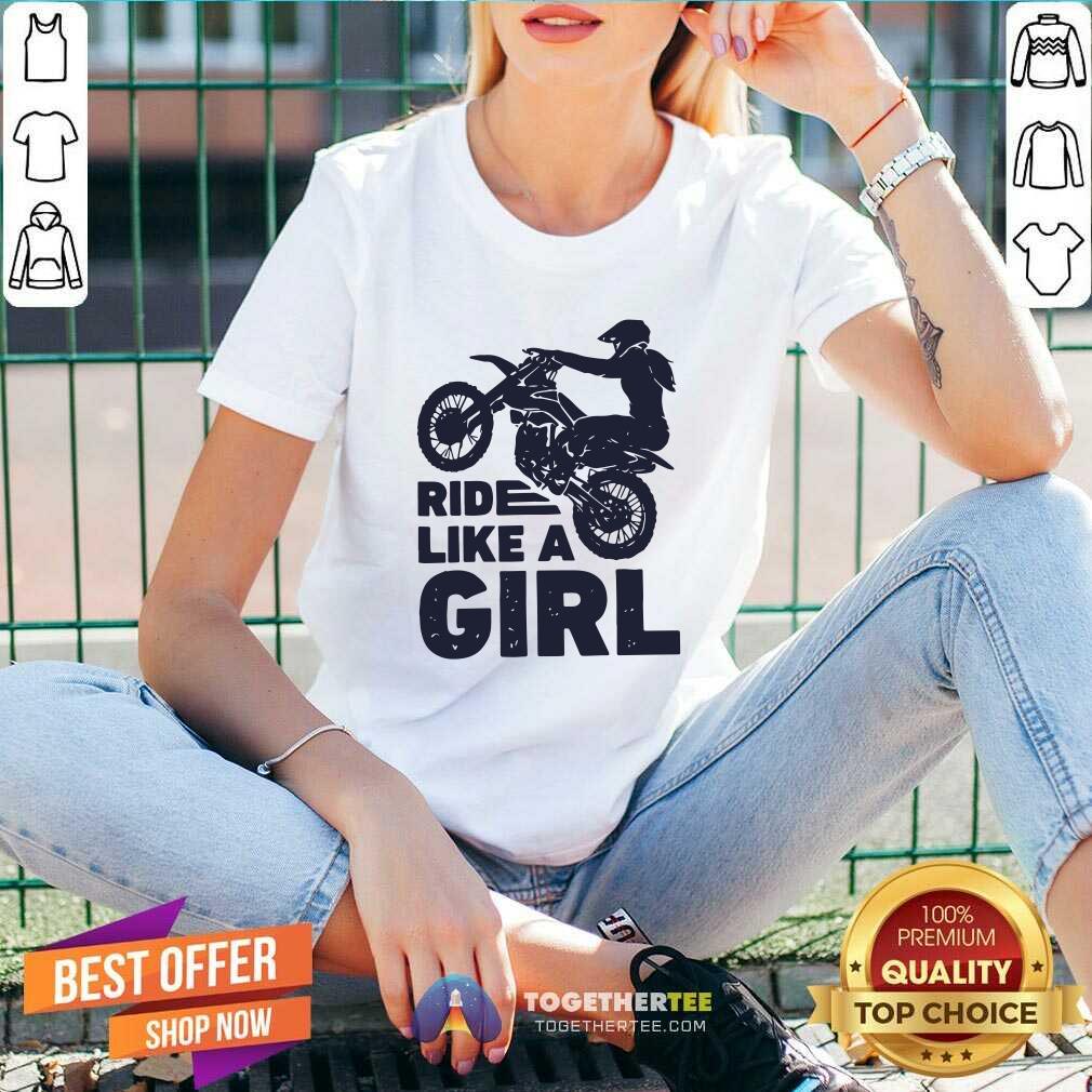 Awesome Motocross Ride Like A Girl Shirt - Image 2
