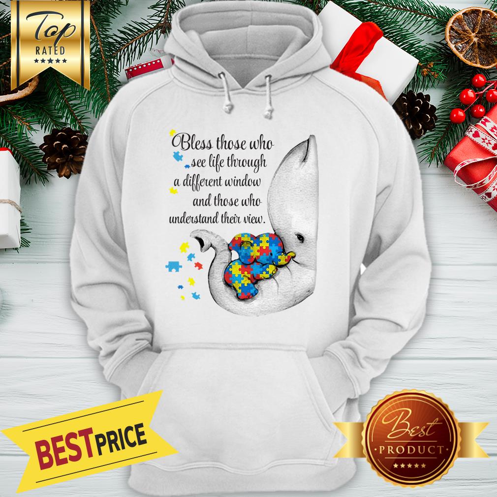 Official Autism Puzzle Elephants Bless Those Who See Life Through Window Shirt - Image 5