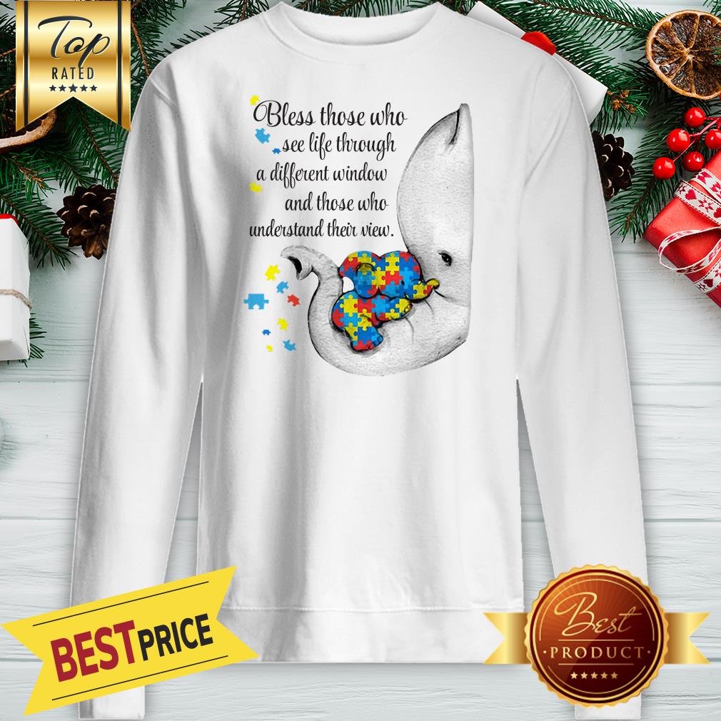 Official Autism Puzzle Elephants Bless Those Who See Life Through Window Shirt - Image 4