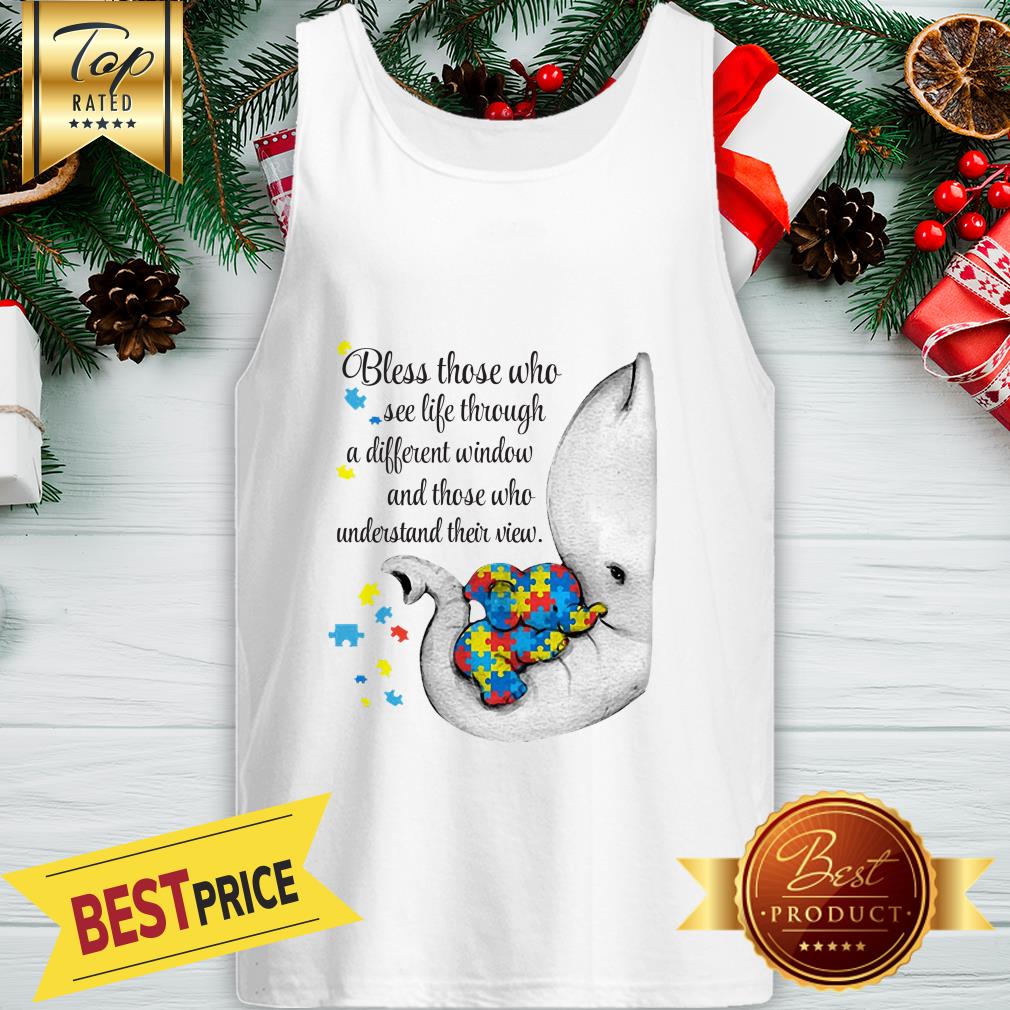 Official Autism Puzzle Elephants Bless Those Who See Life Through Window Shirt - Image 3