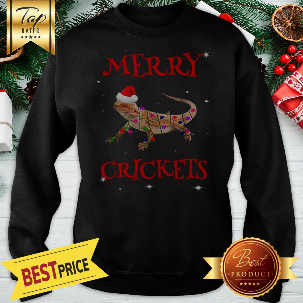 Official Bearded Dragon Merry Crickets Christmas Shirt - Image 4