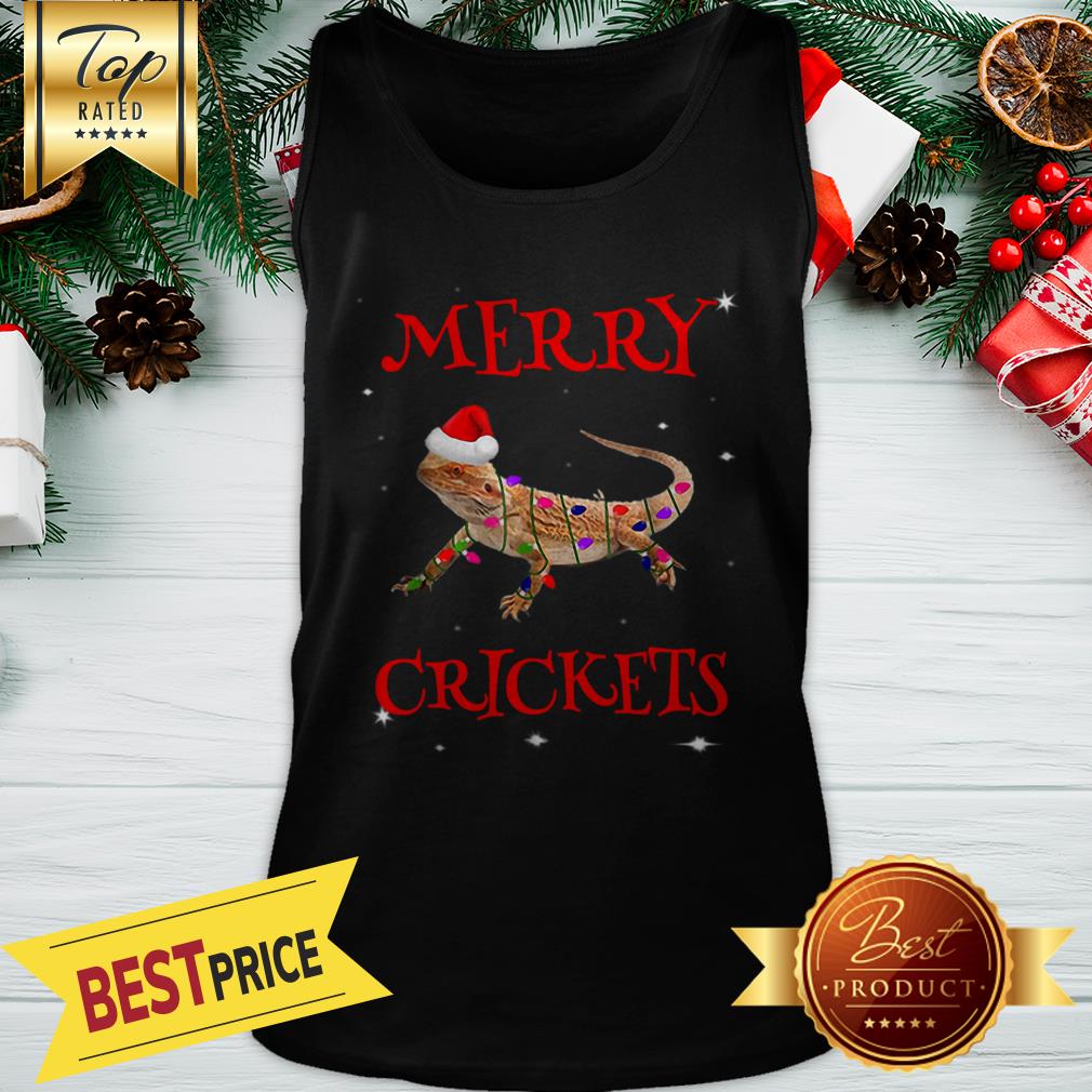 Official Bearded Dragon Merry Crickets Christmas Shirt - Image 3