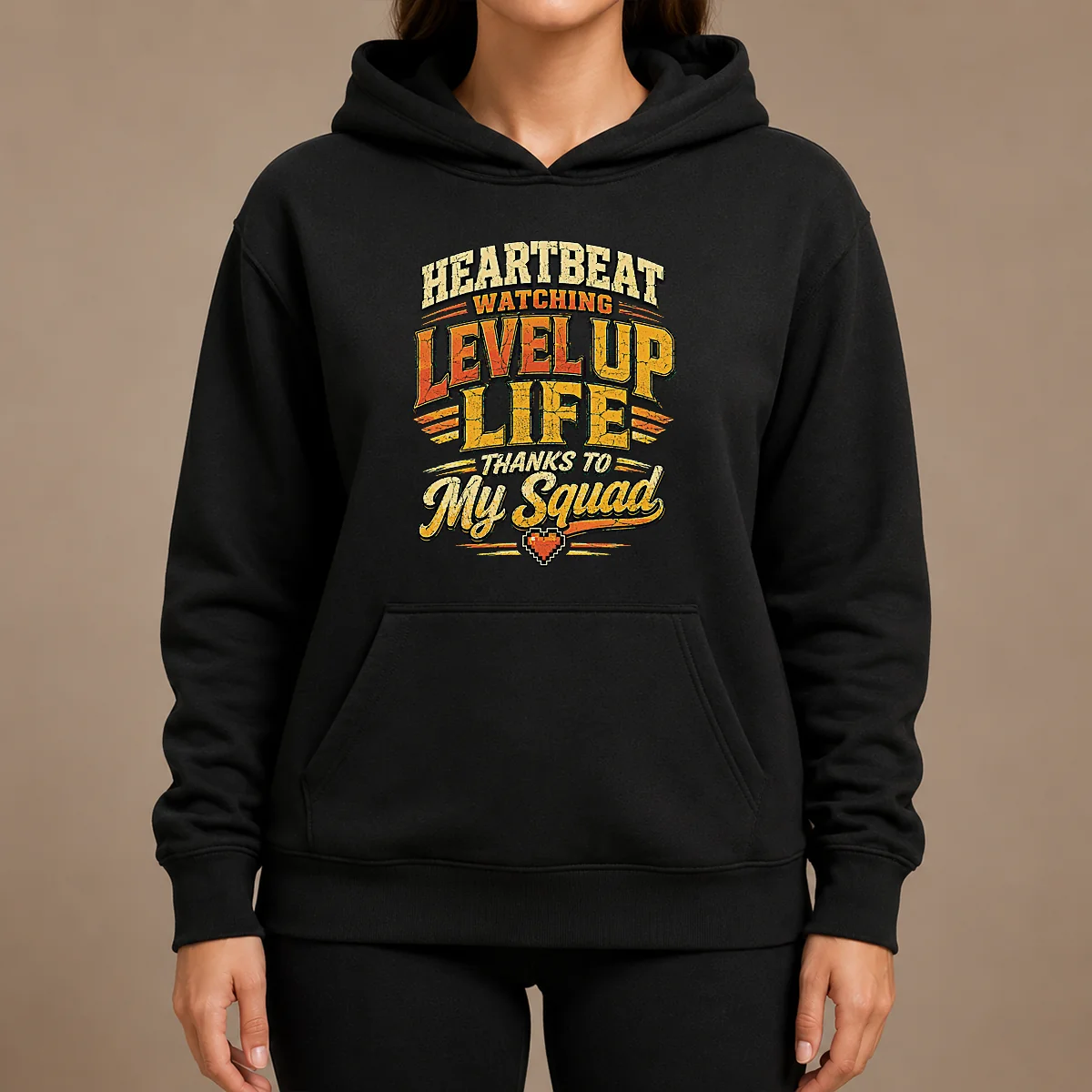 Heartbeat Watching Level Up Life Squad Vintage Retro Distressed Shirt - Image 5