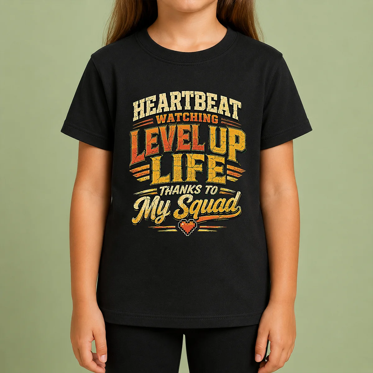 Heartbeat Watching Level Up Life Squad Vintage Retro Distressed Shirt - Image 9
