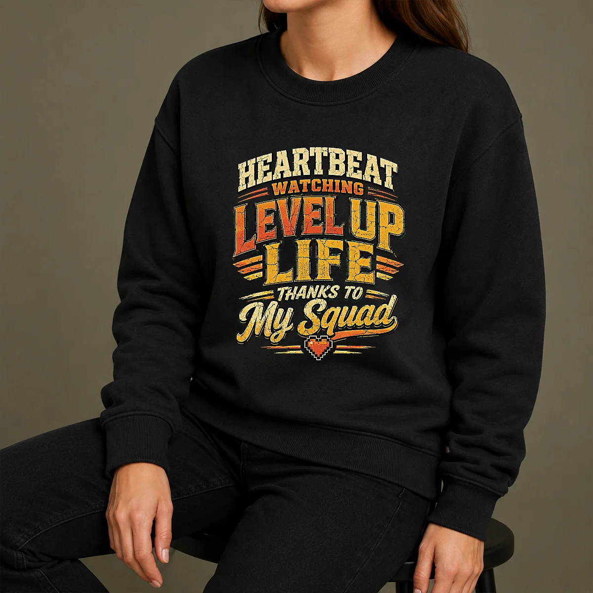Heartbeat Watching Level Up Life Squad Vintage Retro Distressed Shirt - Image 7