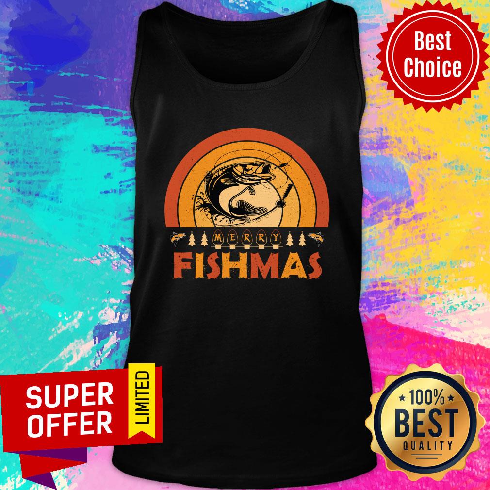 Merry Fishmas Christmas Retro Shirt - Image 4
