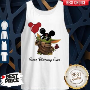 Alternative view of Star Wars Baby Yoda Holding Balloon Mickey Mouse Best Birthday Ever Shirt