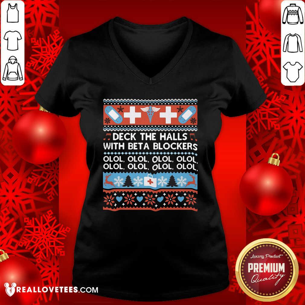 Awesome Deck The Halls With Bet A Blockers Shirt - Image 5