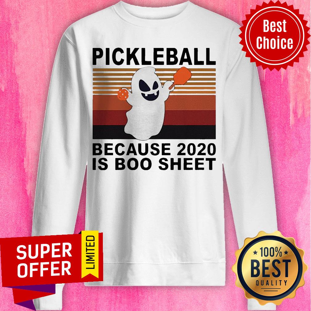 Pickleball Because 2020 Is Boo Sheet Spirirt Vintage Retro Shirt - Image 2
