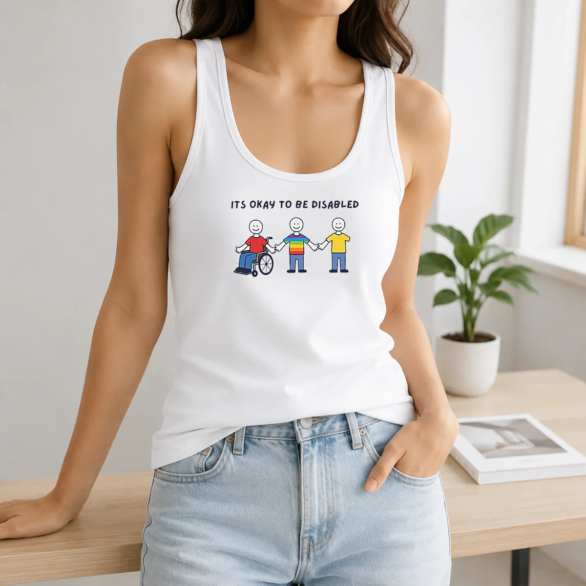 Pretty It Is Okay To Be Disabled Disability Awareness Shirt - Image 3