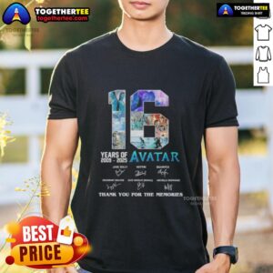 Original 16 Years 2009-2025 Avatar Movies 3 Thank You For The Memories Signatures T-Shirt