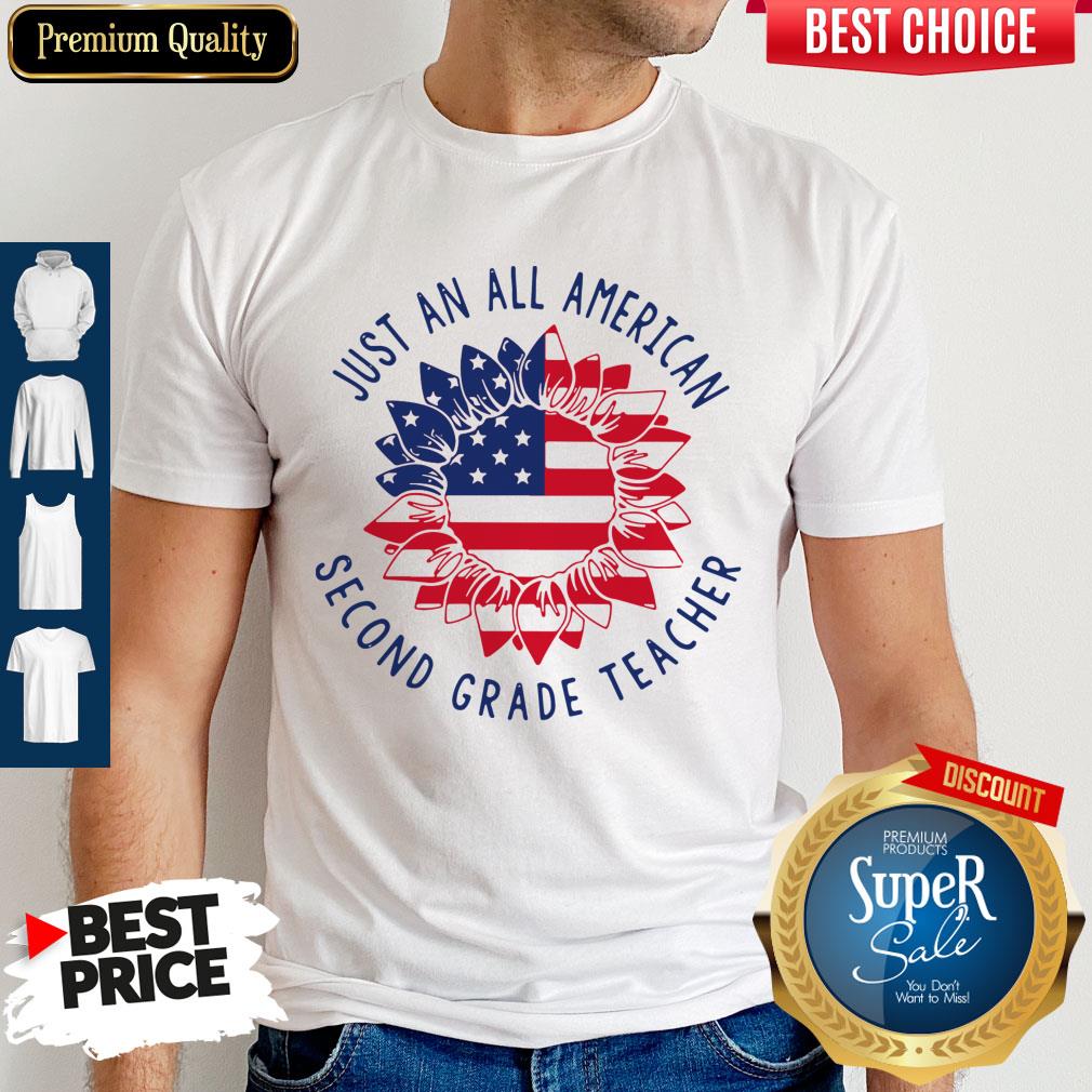 Funny Just An All American 2nd Grade Teacher Shirt