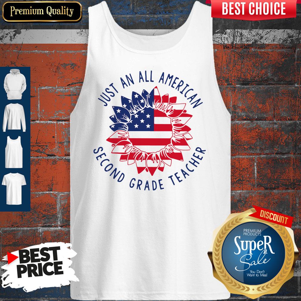 Funny Just An All American 2nd Grade Teacher Shirt - Image 4