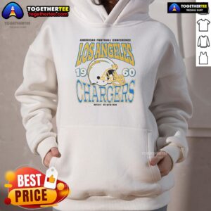 Alternative view of Top Los Angeles Chargers Classic Team Helmet T-Shirt