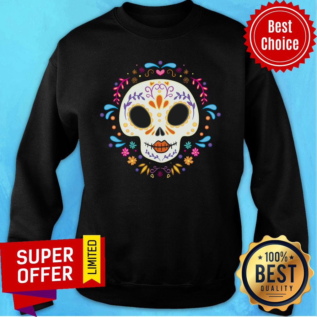 Art Sugar Skull Day Of The Dead Shirt - Image 4