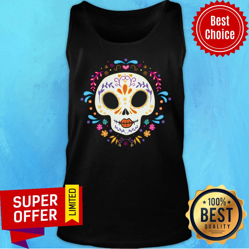 Art Sugar Skull Day Of The Dead Shirt - Image 3