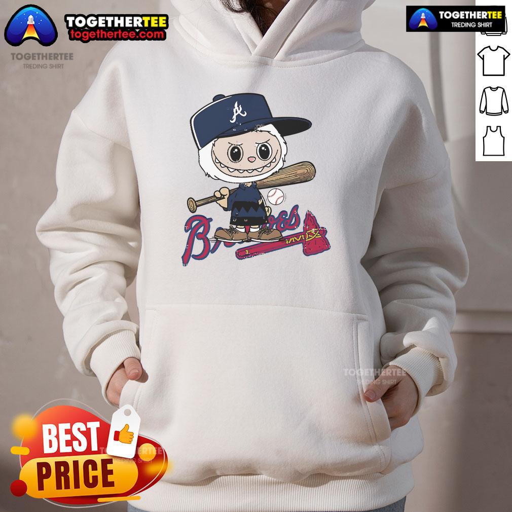 Good Labubu Charlie Brown Atlanta Braves T-Shirt - Image 2