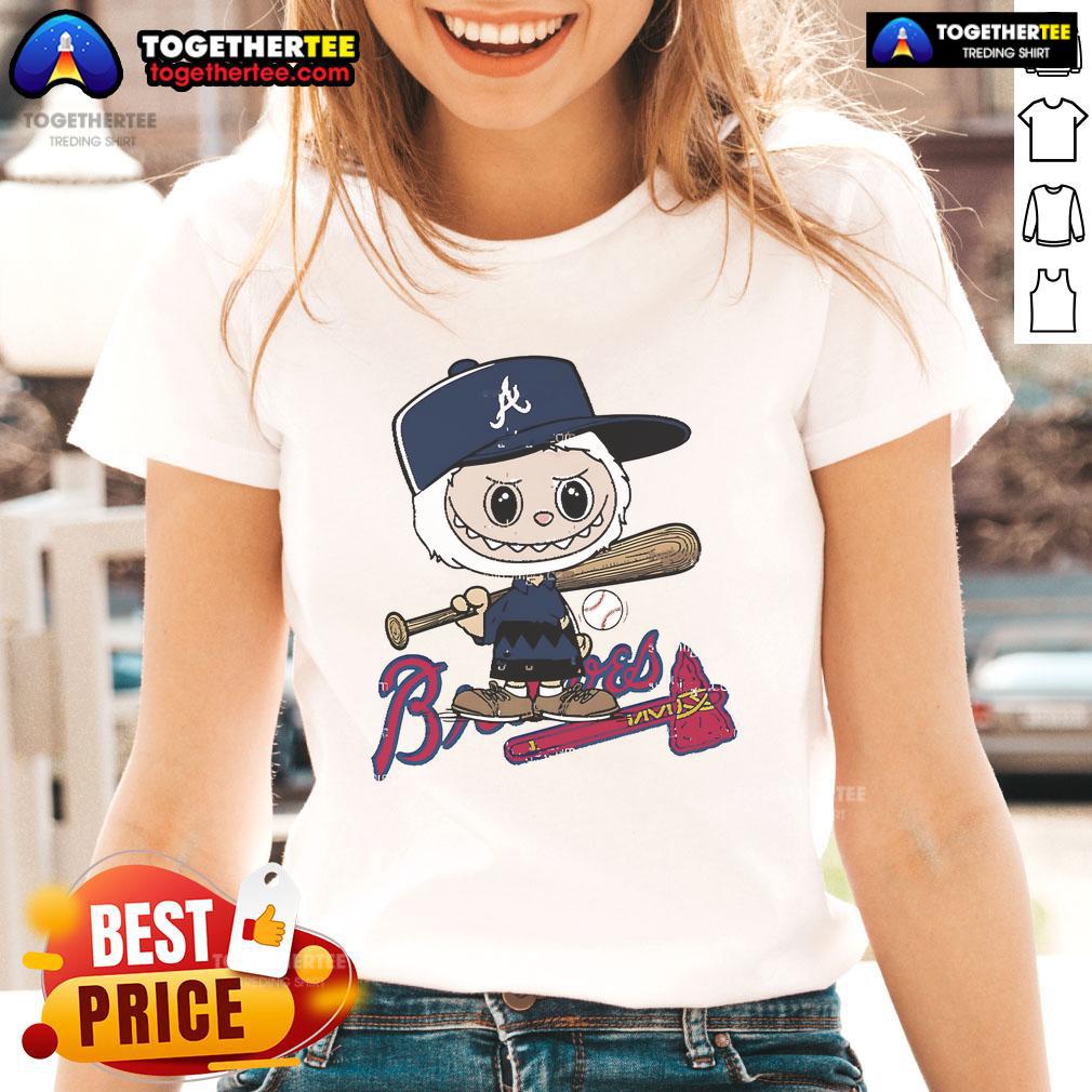 Good Labubu Charlie Brown Atlanta Braves T-Shirt - Image 3