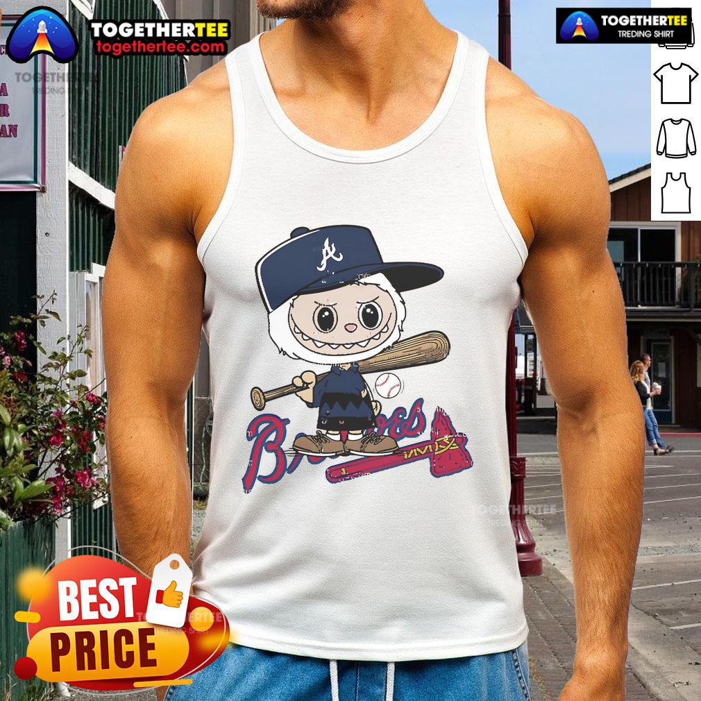 Good Labubu Charlie Brown Atlanta Braves T-Shirt - Image 4