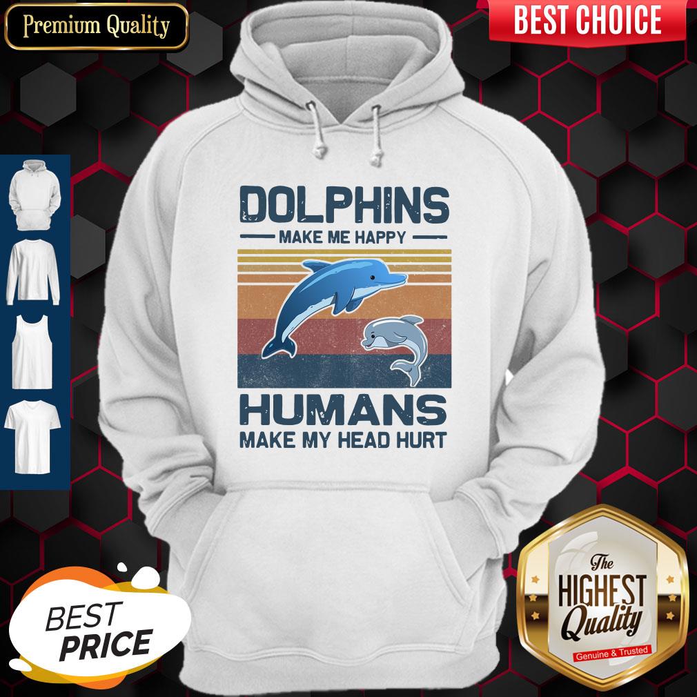 Dolphins Make Me Happy Humans Make My Head Hurt Classic T-Shirt - Image 3