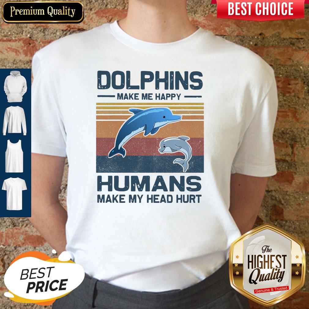 Dolphins Make Me Happy Humans Make My Head Hurt Classic T-Shirt