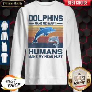 Alternative view of Dolphins Make Me Happy Humans Make My Head Hurt Classic T-Shirt
