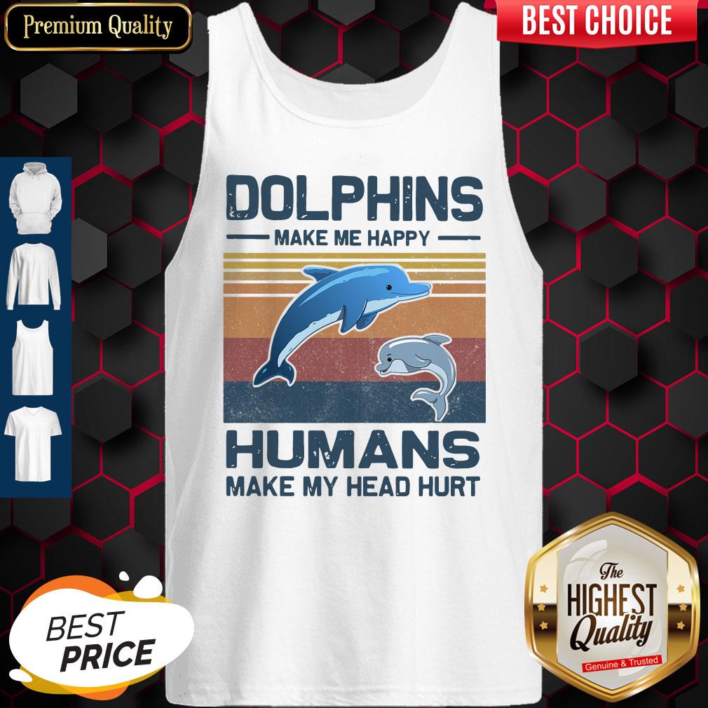 Dolphins Make Me Happy Humans Make My Head Hurt Classic T-Shirt - Image 5