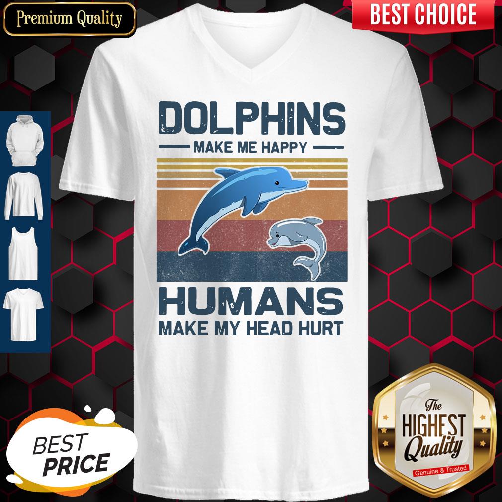 Dolphins Make Me Happy Humans Make My Head Hurt Classic T-Shirt - Image 4