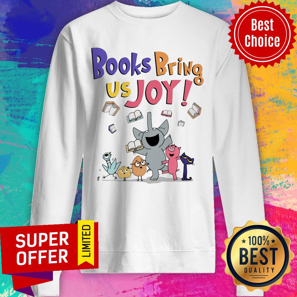 Elephent Cat Pig Books Bring Us Joy Shirt - Image 5