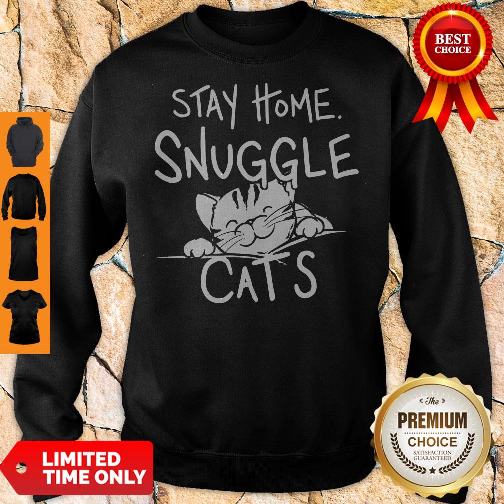 Nice Stay Home Snuggle Cats Shirt - Image 2