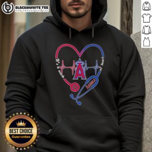 Alternative view of Top Los Angeles Angels Stethoscope Heartbeat It's A Work Of Heart T-Shirt