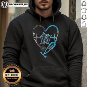 Alternative view of Top Miami Marlins Stethoscope Heartbeat It's A Work Of T-Shirt